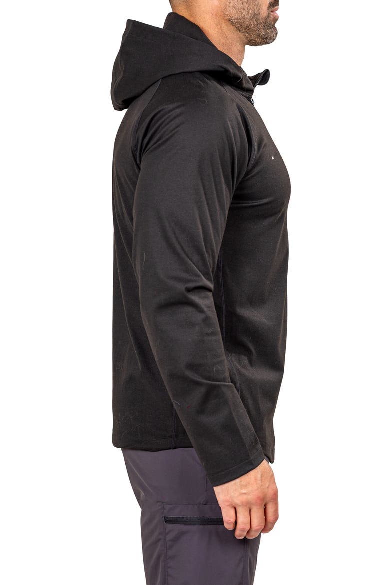 Performance Athletic Quarter Zip Hoodie, Alternate, color, BLACK