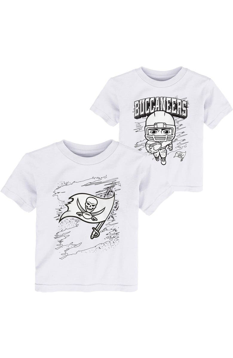 Outerstuff Toddler White Tampa Bay Buccaneers Coloring Activity Two-Pack T-Shirt Set, Main, color, 