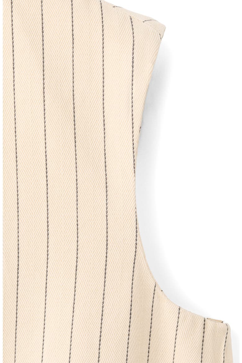 Pinstripe Suit Vest, Alternate, color, VANILLA
