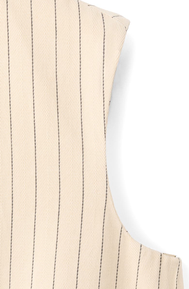 MANGO Pinstripe Suit Vest, Alternate, color, Vanilla