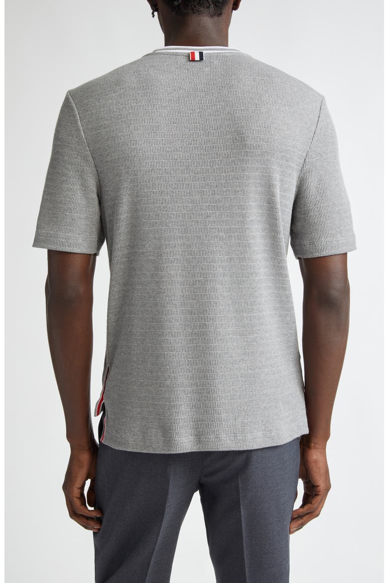 Stripe Trim Cotton T-Shirt, Alternate, color, LIGHT GREY
