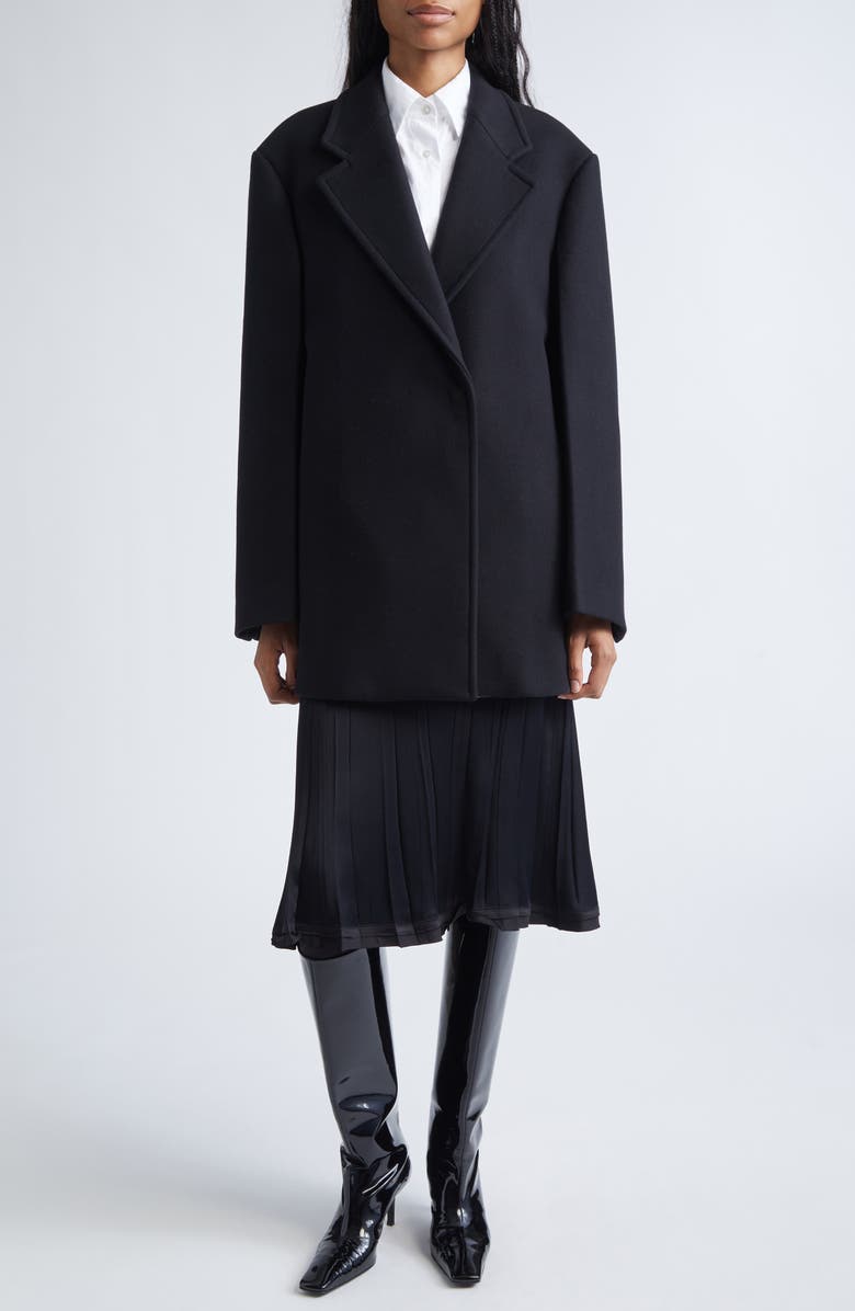 Jil Sander Boxy Wool Blazer, Alternate, color, Black