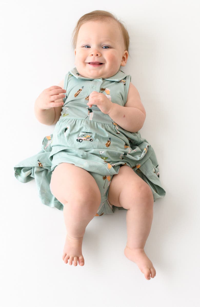 Kyte BABY Polo Skirted Bodysuit, Alternate, color, Golf