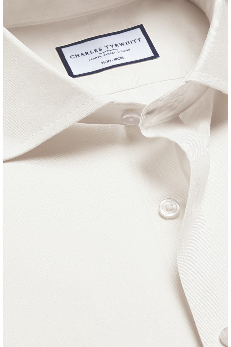 Cutaway Collar Non-Iron Twill Shirt, Alternate, color, Ivory