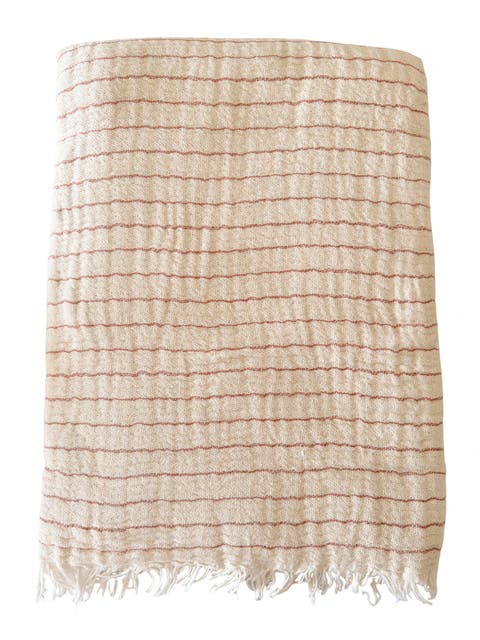 Striped Cotton Crinkled Throw