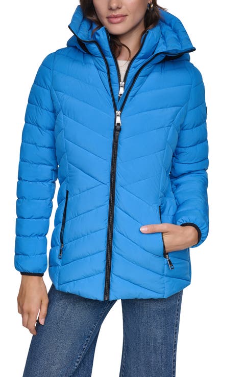 Water Resistant Lightweight Puffer Jacket with Bib
