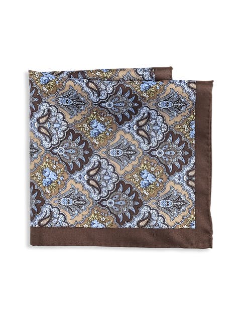 Big & Tall Fall Medallion Silk Pocket Square