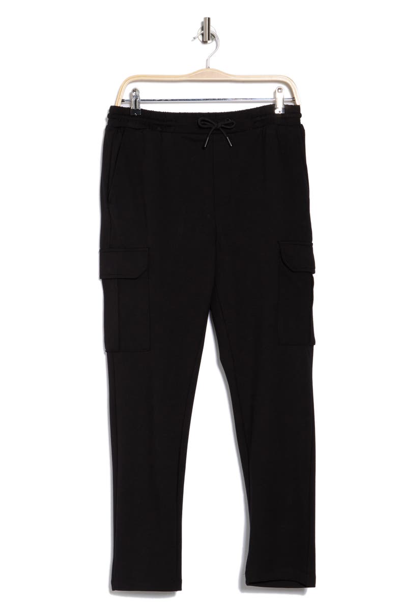 DENIM AND FLOWER Knit Pull-On Cargo Pants, Alternate, color, Black