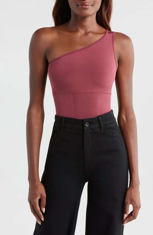 Pinsy Butter Sculpt One-shoulder Bodysuit In Dark Cherry