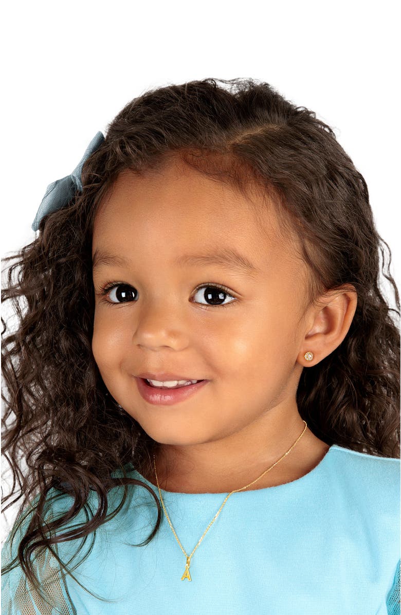 Tiny Blessings 14K Gold Brilliant Halo Studs Screw Back Earrings, Alternate, color, 