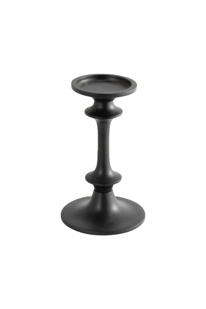 Modern Aluminum Candle Holder, Main, color, Black