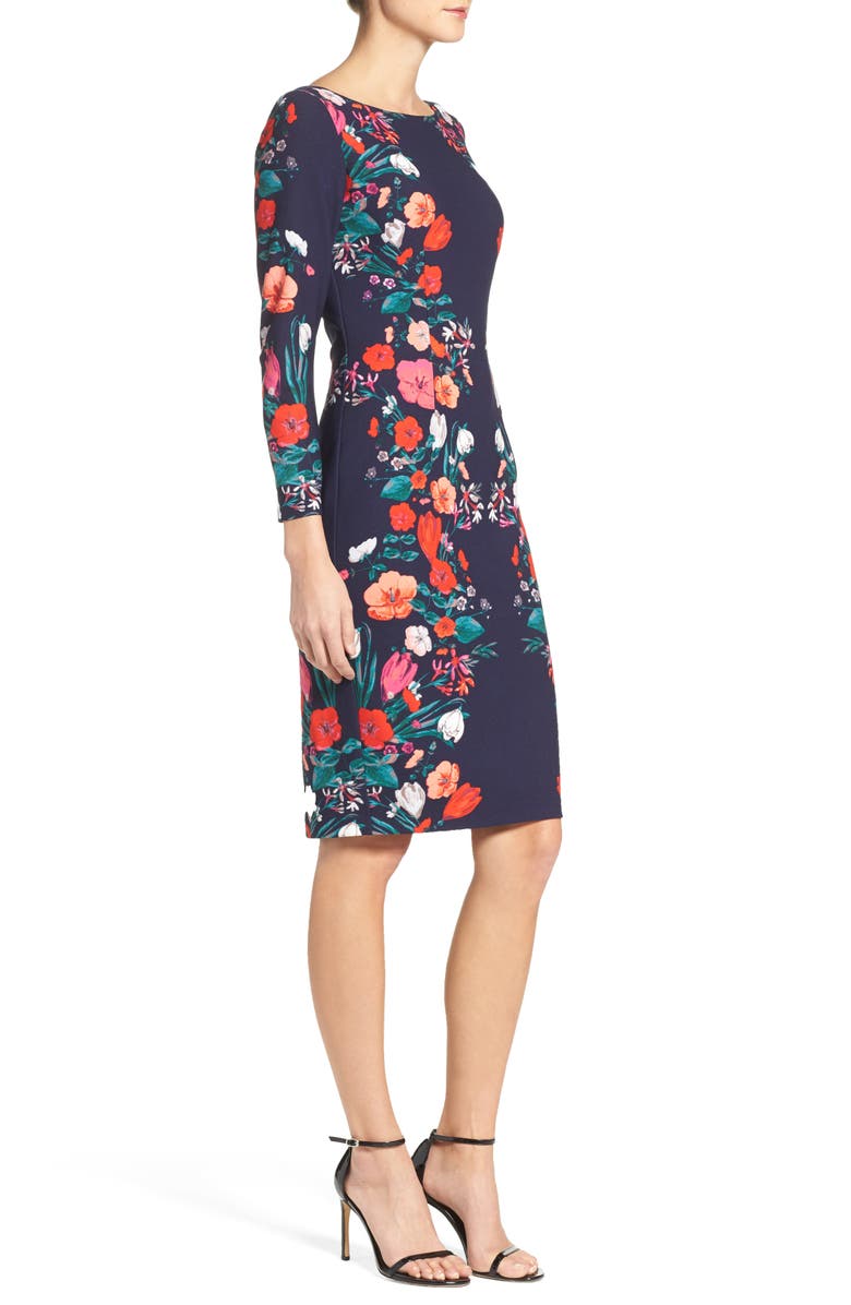 Eliza J Floral Print Sheath Dress, Alternate, color, 