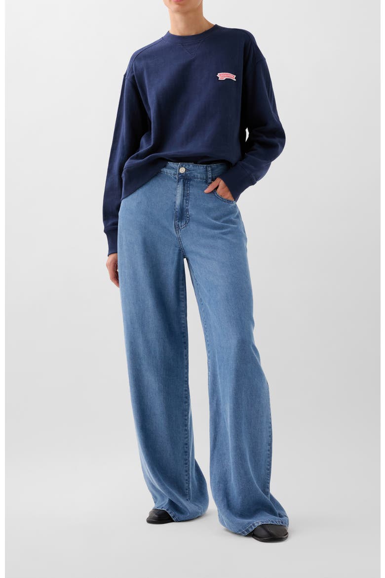 Waffle Patch Sweater, Alternate, color, Navy