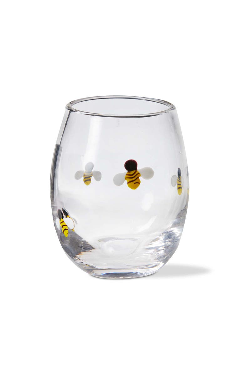 tag Bee Stemless Wine Glass Multi Glass Spring, Main, color, Clear