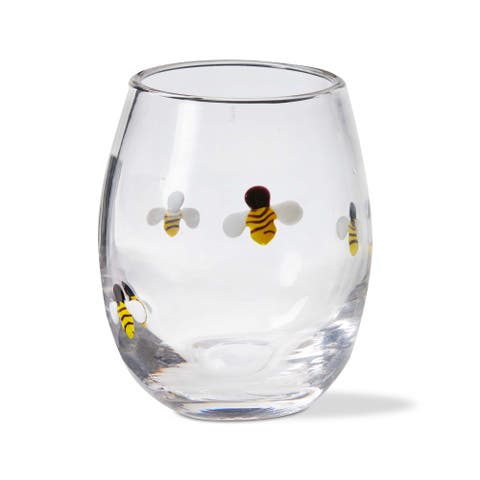 Bee Stemless Wine Glass Multi Glass Spring
