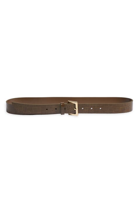 Ellie Croc-Embossed Belt