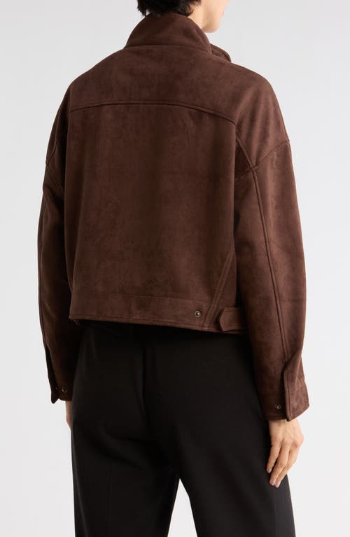 Max Studio Faux Suede Full Zip Jacket In Green