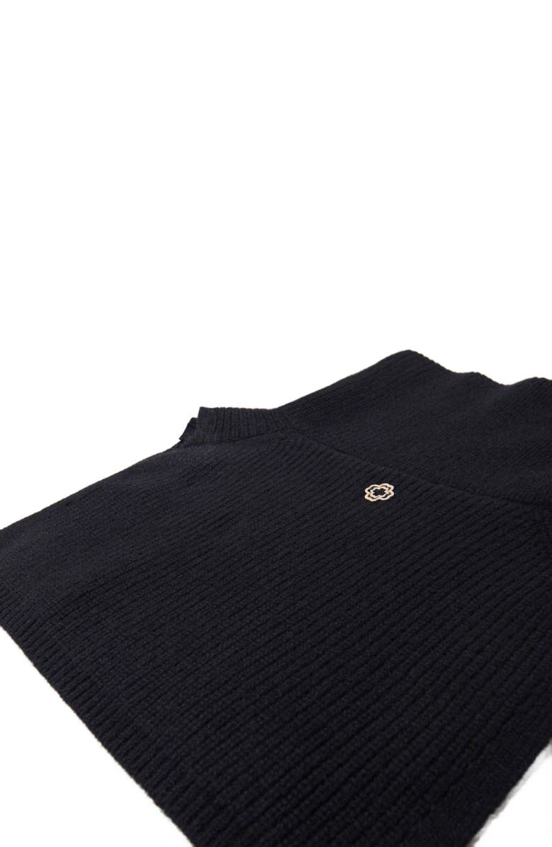 maje Button-up wool mix collar wrap, Alternate, color, Black