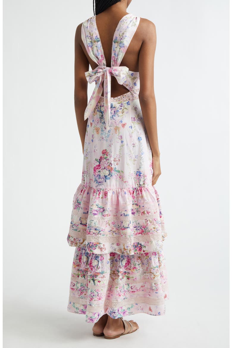 Palatial Pastels Two-Tier Organic Cotton Maxi Dress, Alternate, color, PALATIAL PASTELS PALAPAST