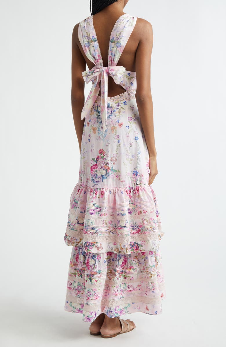 Camilla Palatial Pastels Two-Tier Organic Cotton Maxi Dress, Alternate, color, Palatial Pastels Palapast