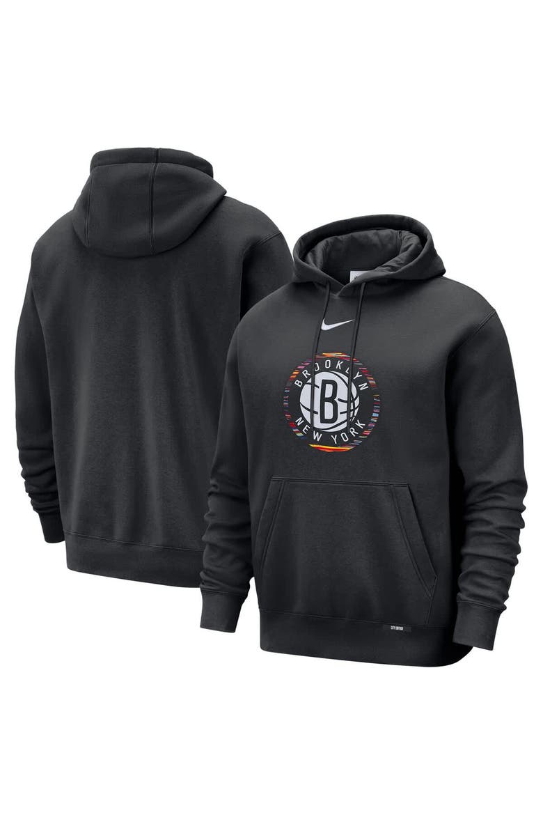 Men's Nike  Black Brooklyn Nets 2025/26 City Edition Essential Logo Remix Hoodie, Main, color, Black