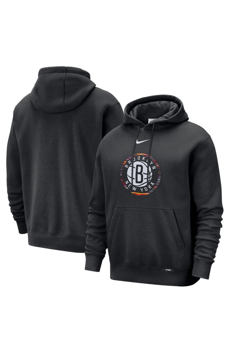 Nike Men's Nike Black Brooklyn Nets 2025/26 City Edition Essential Logo Remix Hoodie, Main, color, Black
