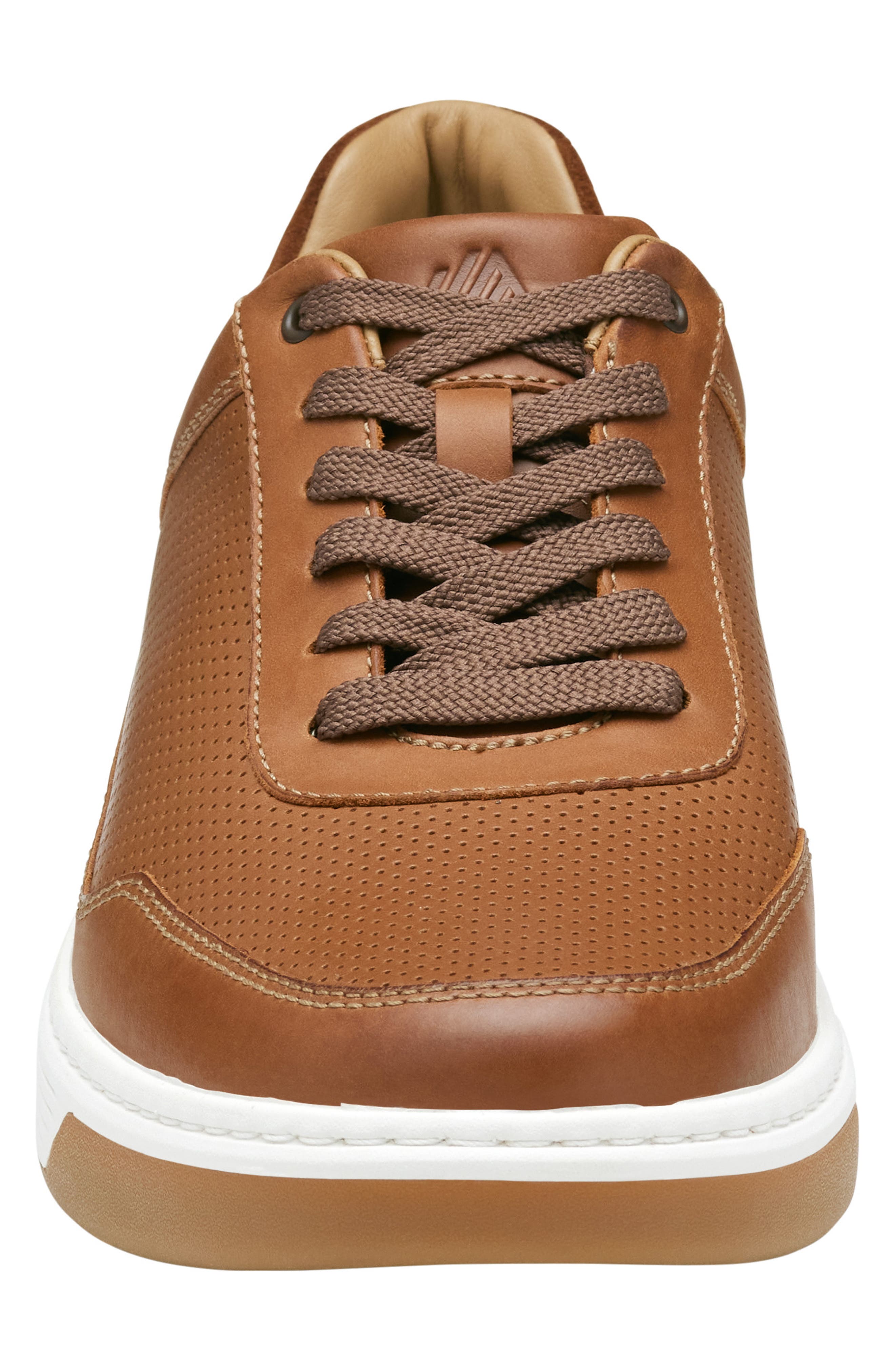 Dawson Perforated Leather Sneaker, Alternate, color, TAN FULL GRAIN