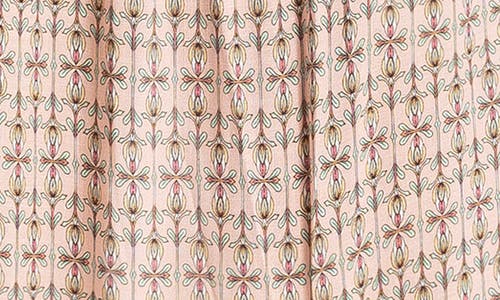 Max Studio Short Sleeve Tiered Maxi Dress In Blush Geo Tulip Grid
