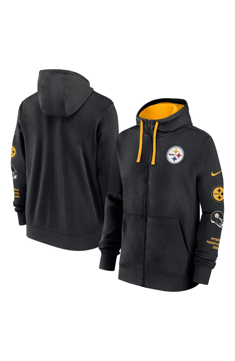 Nike Men's Nike Black Pittsburgh Steelers Club Full-Zip Hoodie Jacket, Main, color,