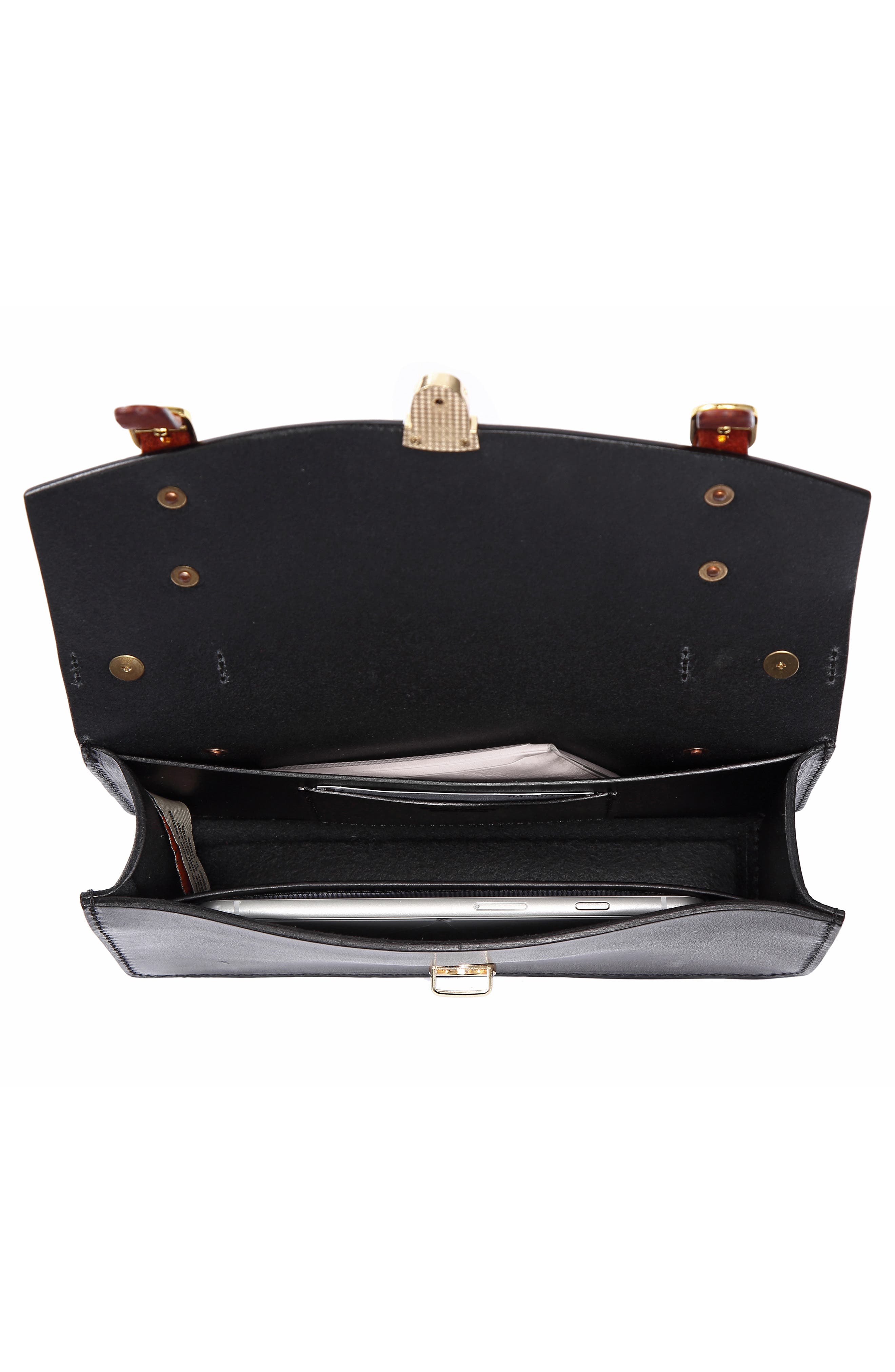 OLD TREND Leather Messenger Bag, Alternate, color, Black