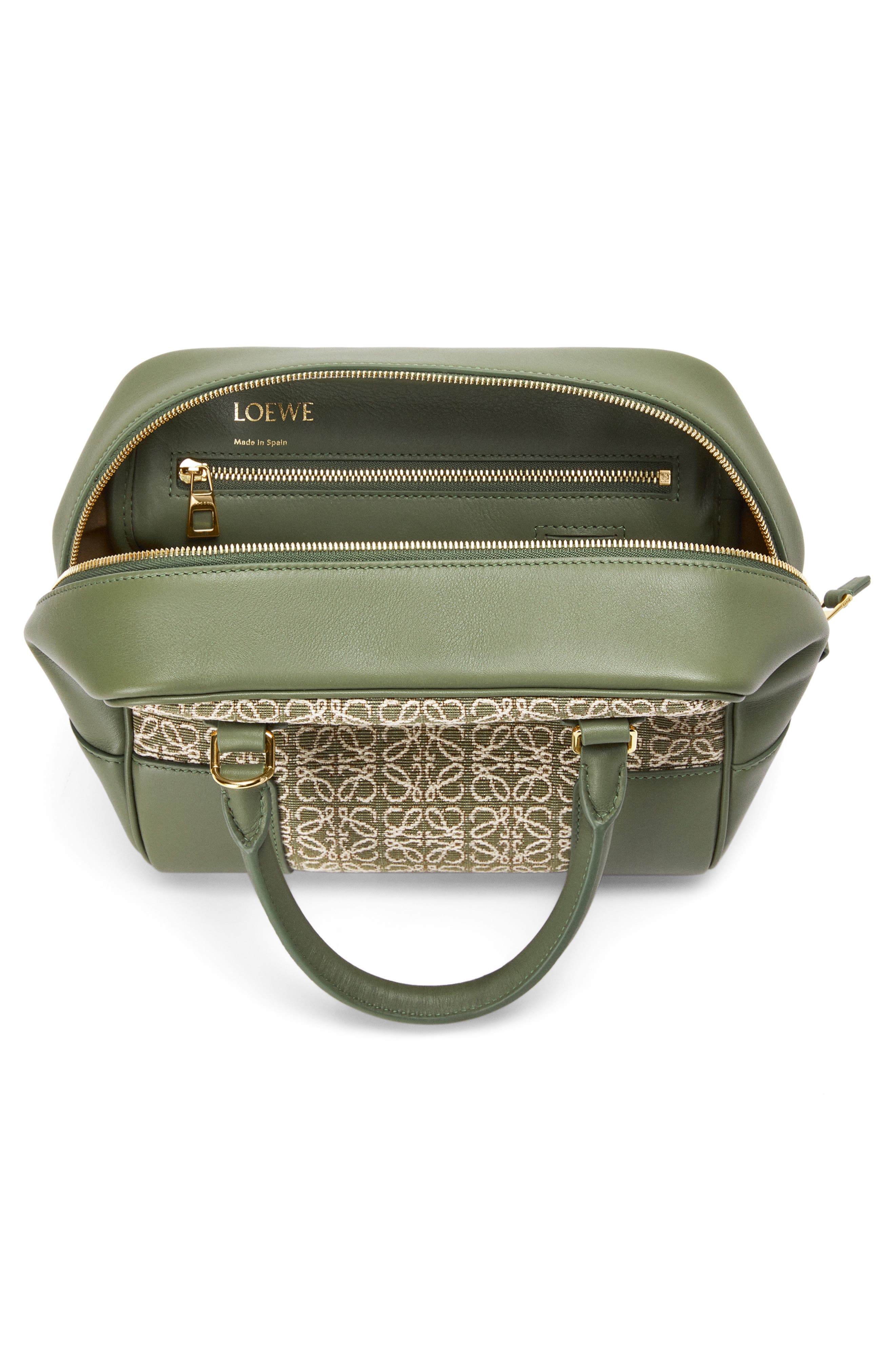 Loewe Amazona 19 Square Logo Canvas & Leather Satchel, Alternate, color, 