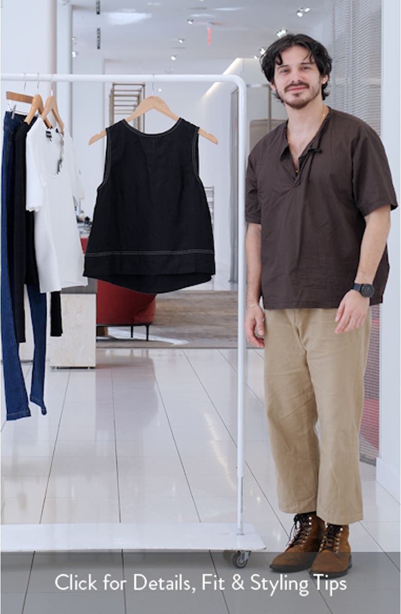 Pleated Linen Sleeveless Shell Top, sales video thumbnail