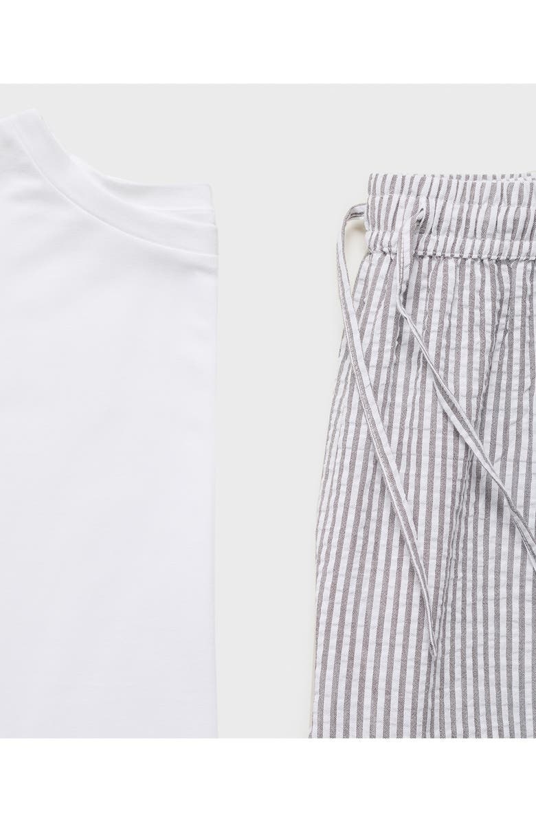 MANGO Two-Piece Stripe Cotton Pajamas, Alternate, color, 