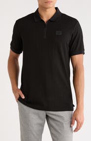 KARL LAGERFELD PARIS Performance Quarter Zip Polo
