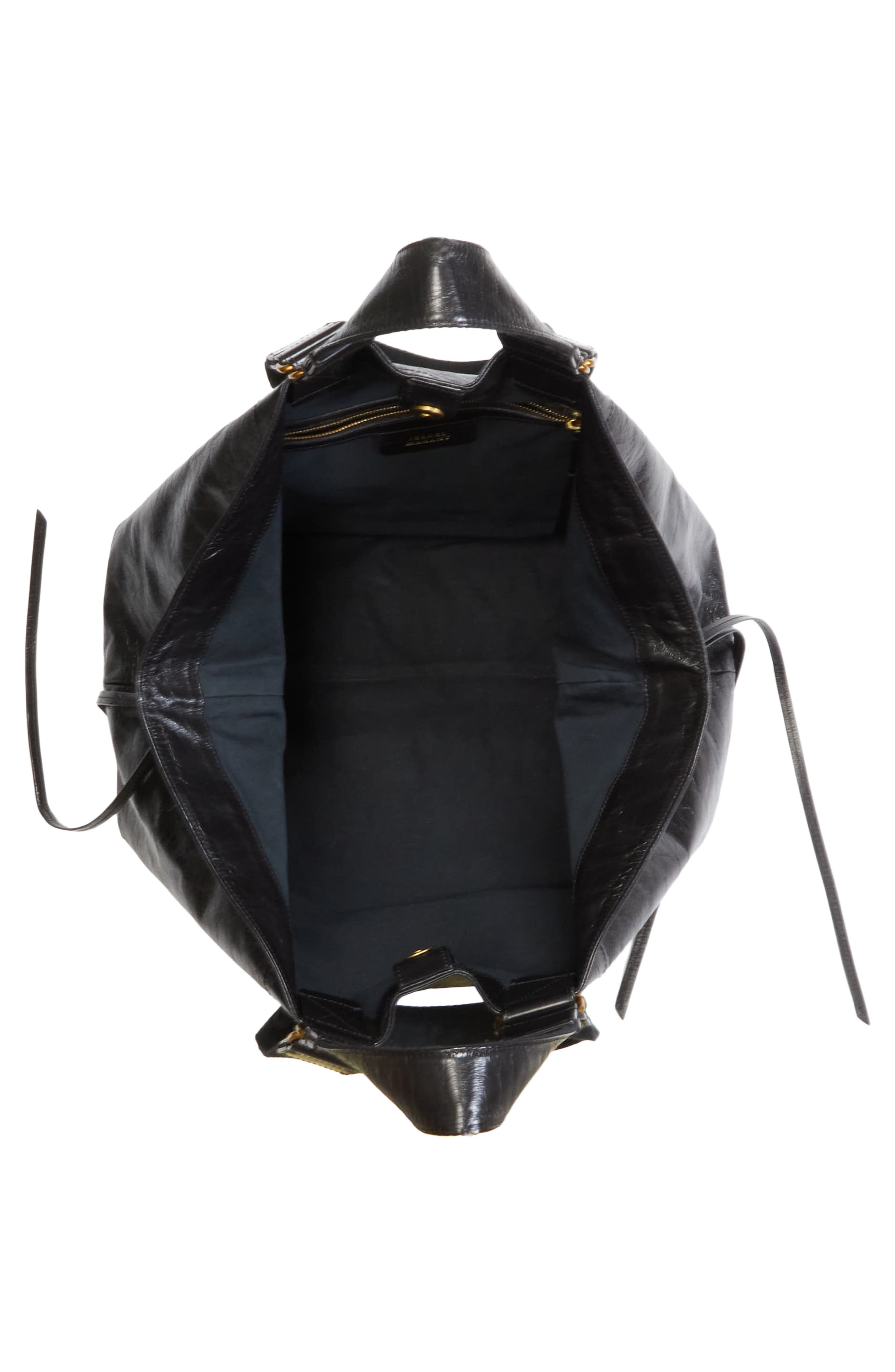 Isabel Marant Wardy Leather Shopper Tote, Alternate, color, Black