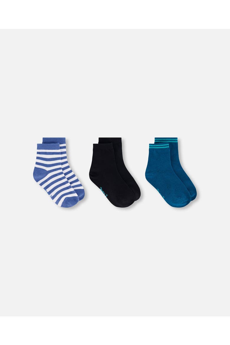 Socks (3 Pairs) Set Striped, Main, color, Striped Blue