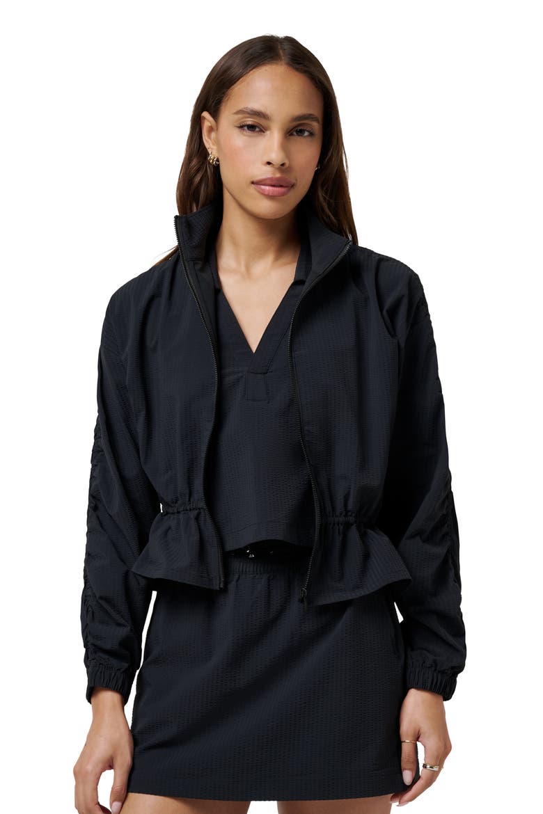 Timeless Breezeblend Peplum Jacket, Alternate, color, BLACK