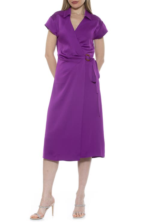 Paris Surplice Wrap Midi Dress