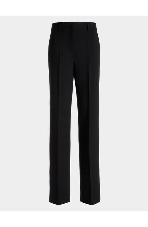 Straight-Leg Pants In Wool Blend