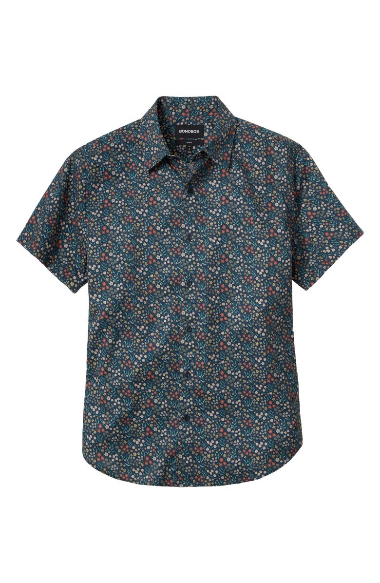 Bonobos Riviera Slim Fit Floral Stretch Short Sleeve Button-Up Shirt, Alternate, color, 