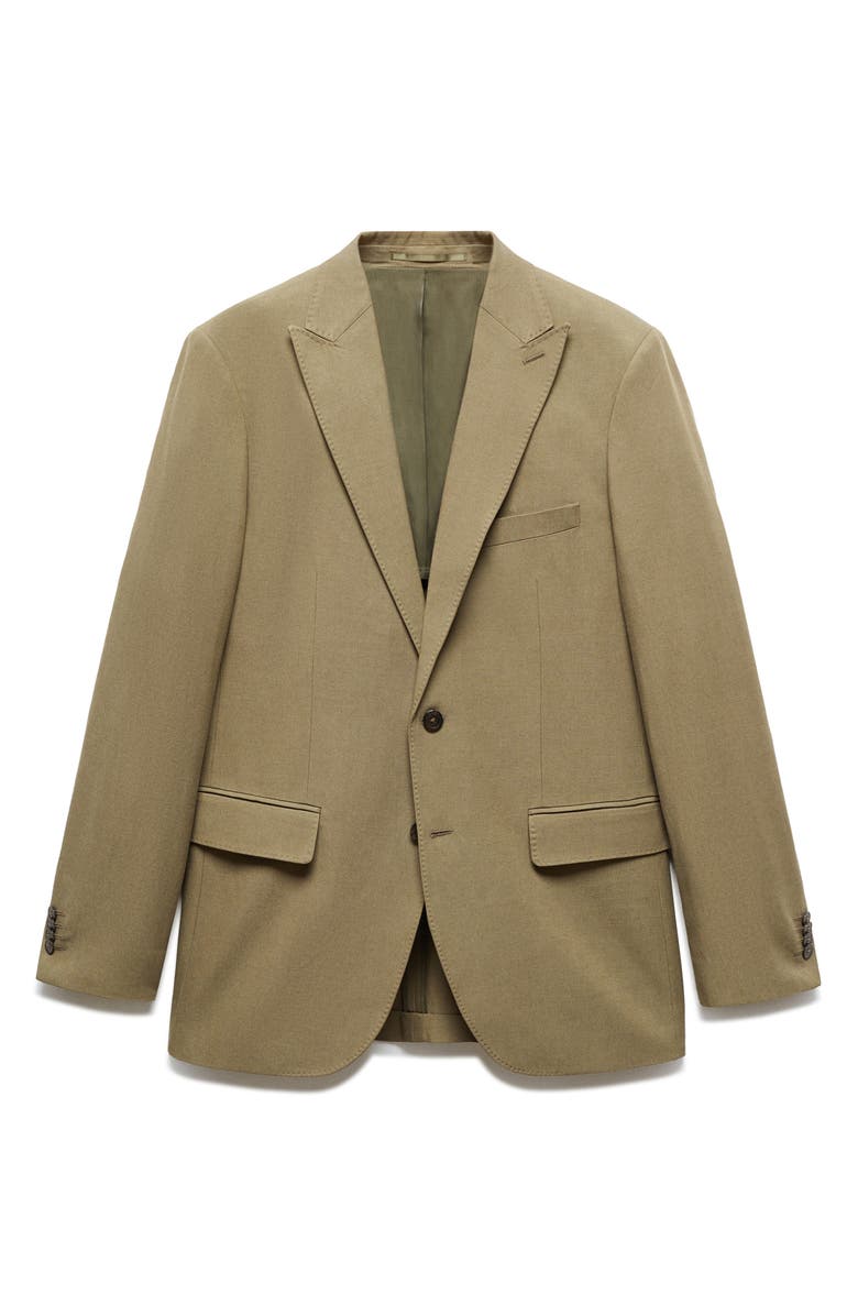 MANGO Slim Fit Lyocell & Cotton Blend Sport Coat, Main, color, Khaki