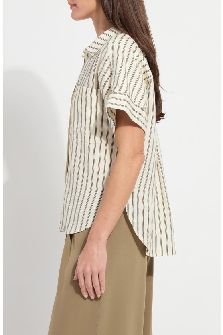 Adley Stripe Linen Button-Up Shirt, Alternate, color, OLIVE GROVE STRIPE