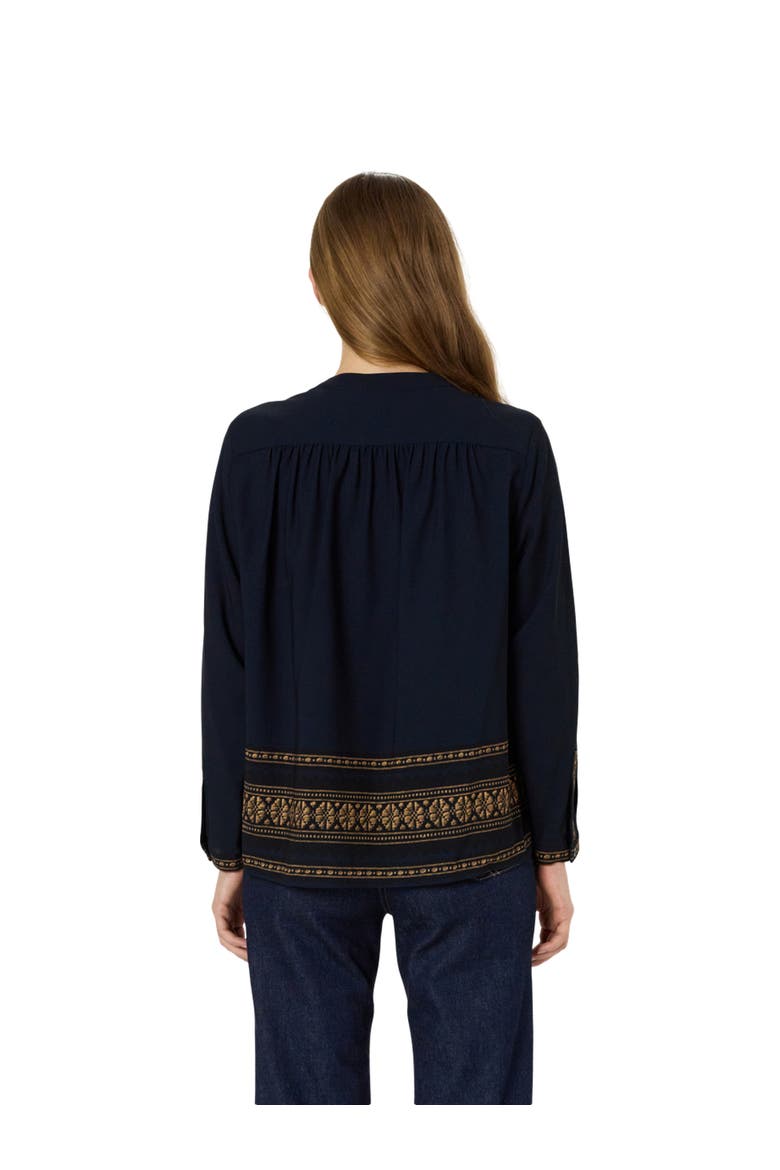 Aurelie Embroidered Pattern Blouse, Alternate, color, Navy Blue