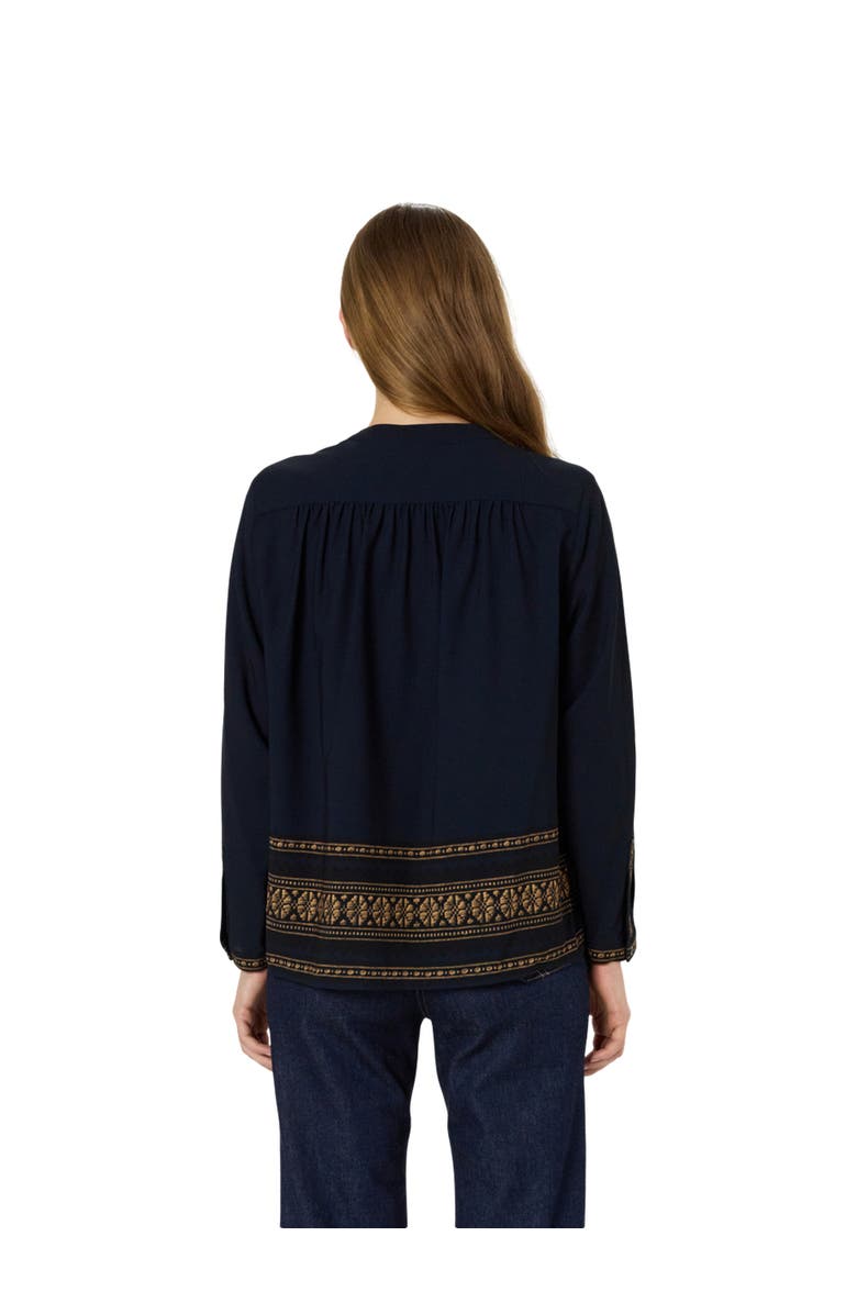 GERARD DAREL Aurelie Embroidered Pattern Blouse, Alternate, color, Navy Blue