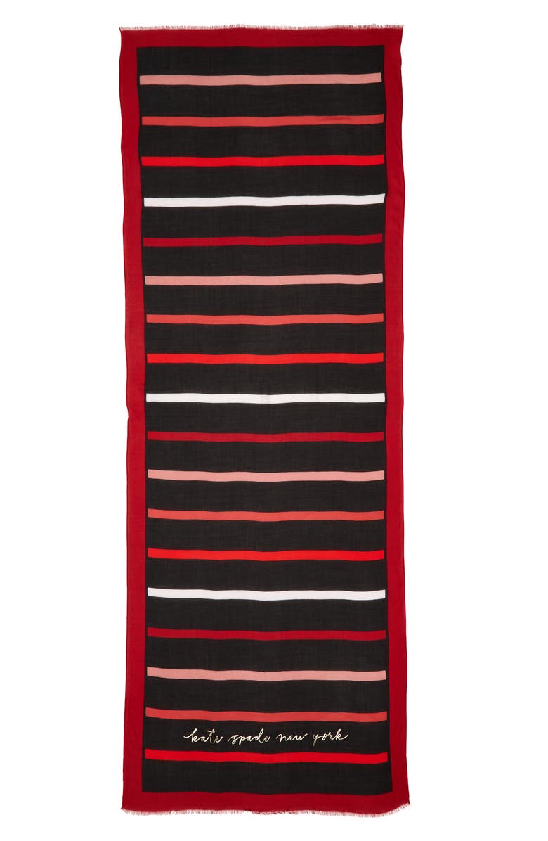 Kate Spade New York stripe oblong scarf, Alternate, color,
