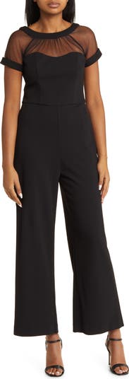 Illusion Yoke Wide Leg Jumpsuit
