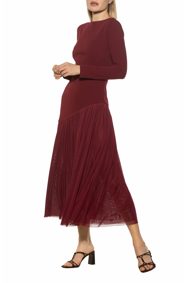 Elaris Asymmetric Maxi Dress, Alternate, color, BURGUNDY