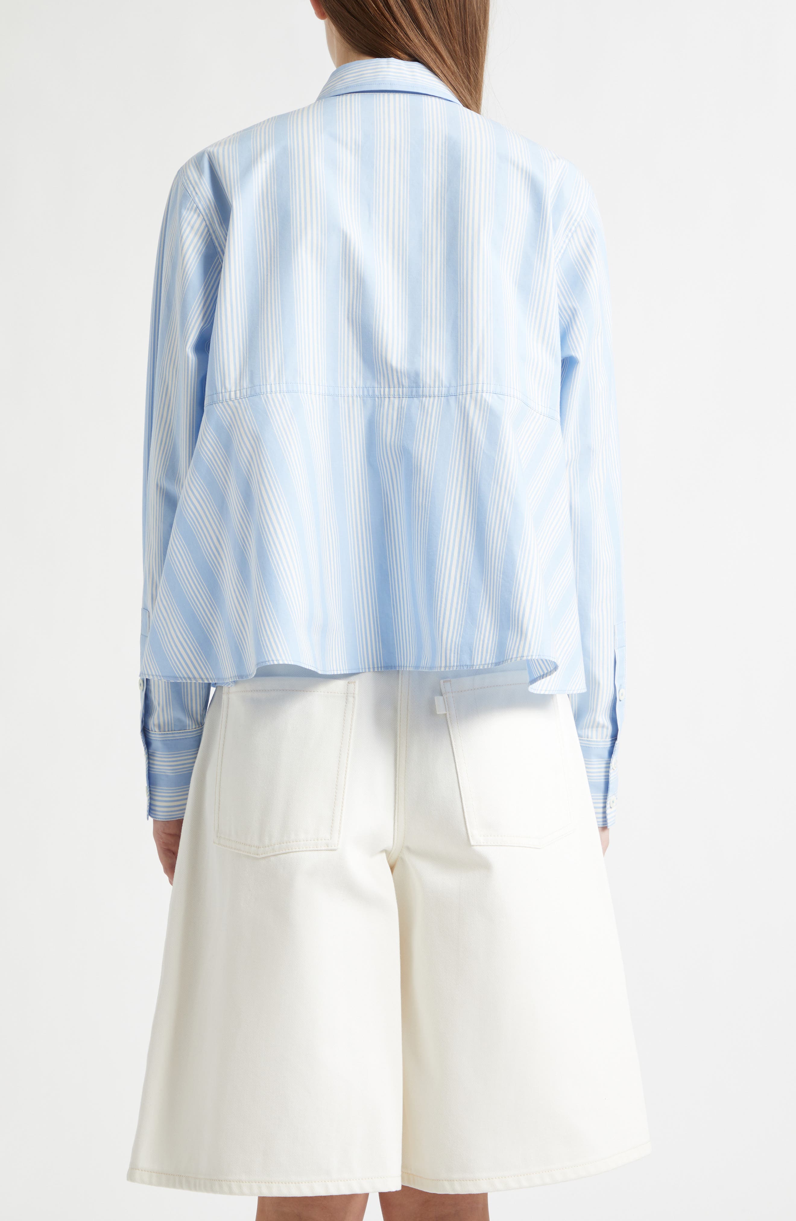 Button-Up Flounce Stripe Shirt - image 2
