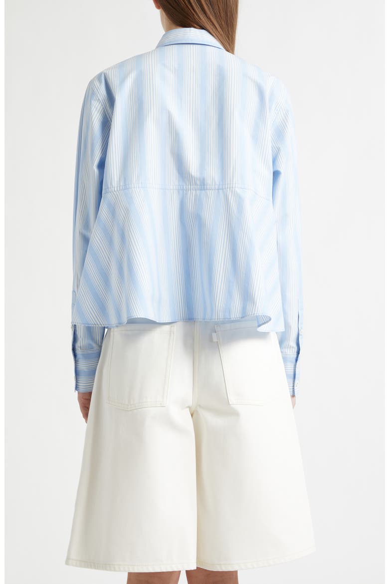Button-Up Flounce Stripe Shirt, Alternate, color, AIRY BLUE MULTI