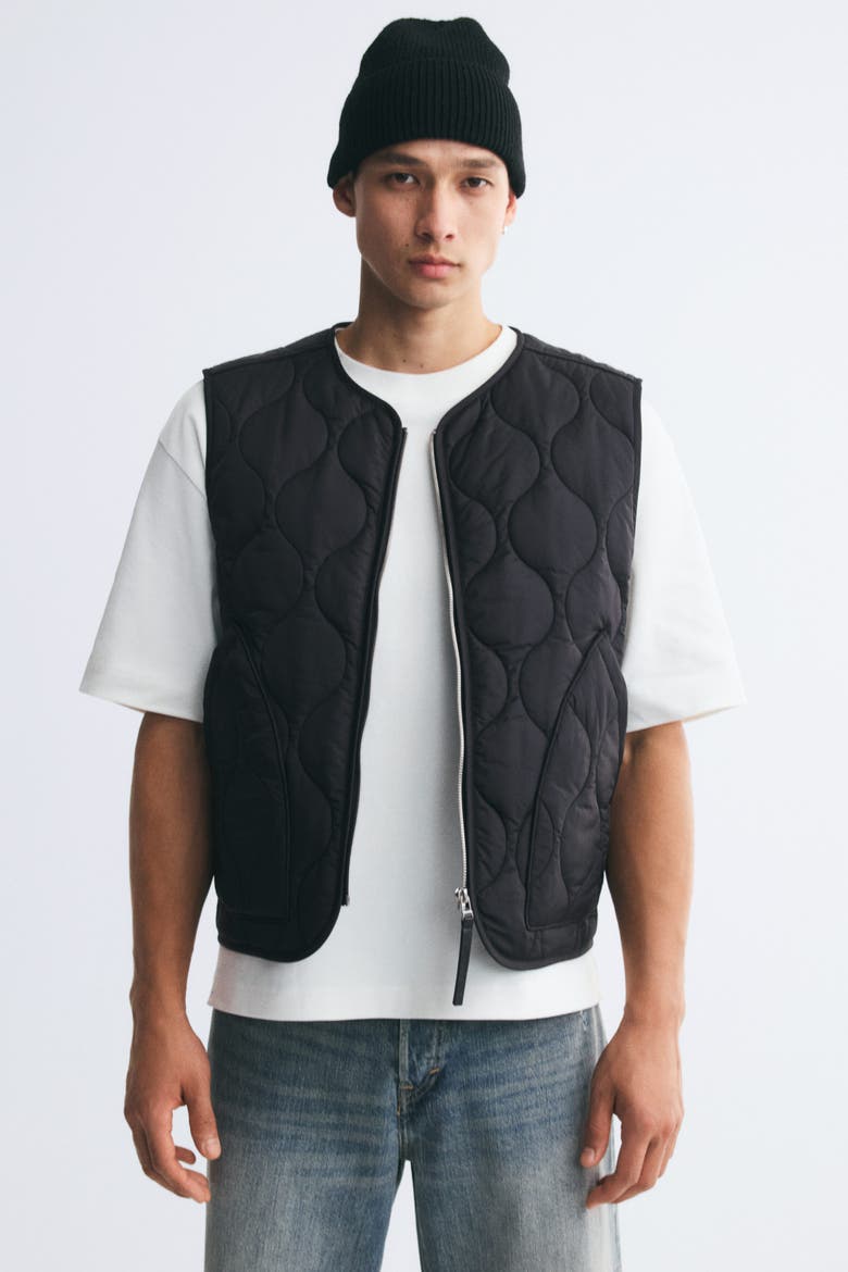 Quilted Vest, Alternate, color, Black
